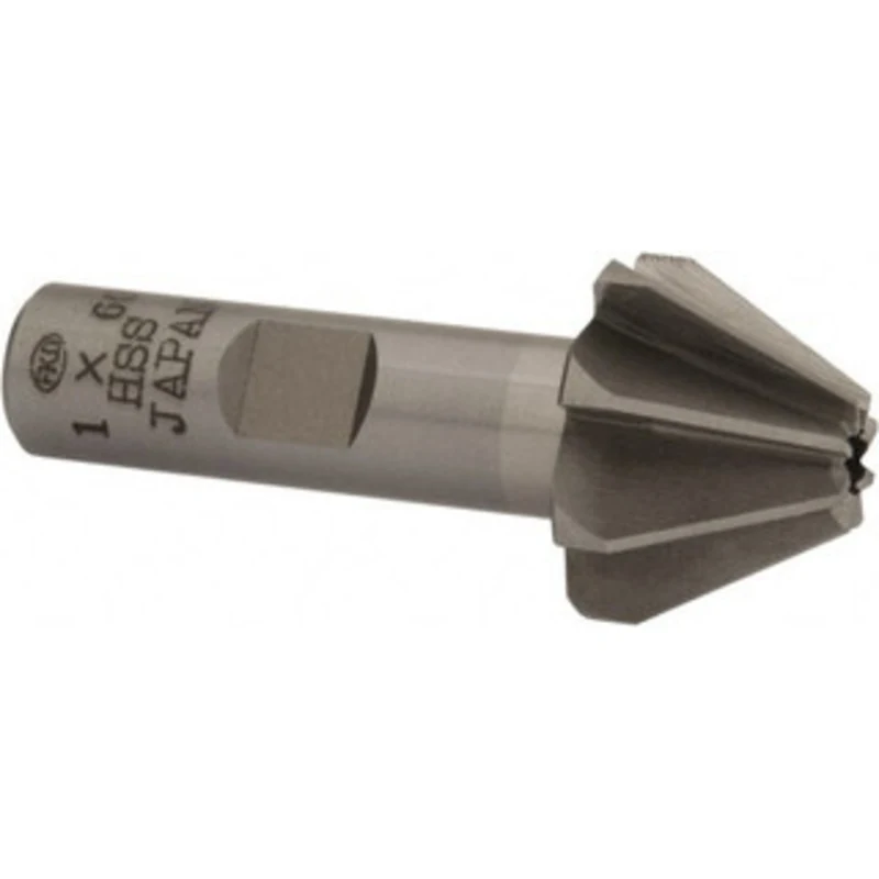 Value Collection 1 Large x 3/8 Small Diam, 11/16 Width of Cut, 60 Included Angle, High Speed Steel Face Angle Cutter ...